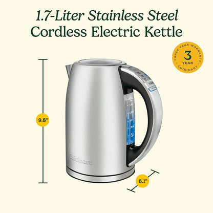 Cuisinart Stainless Steel Electric Kettle, 1.7L, 6 Temp Presets
