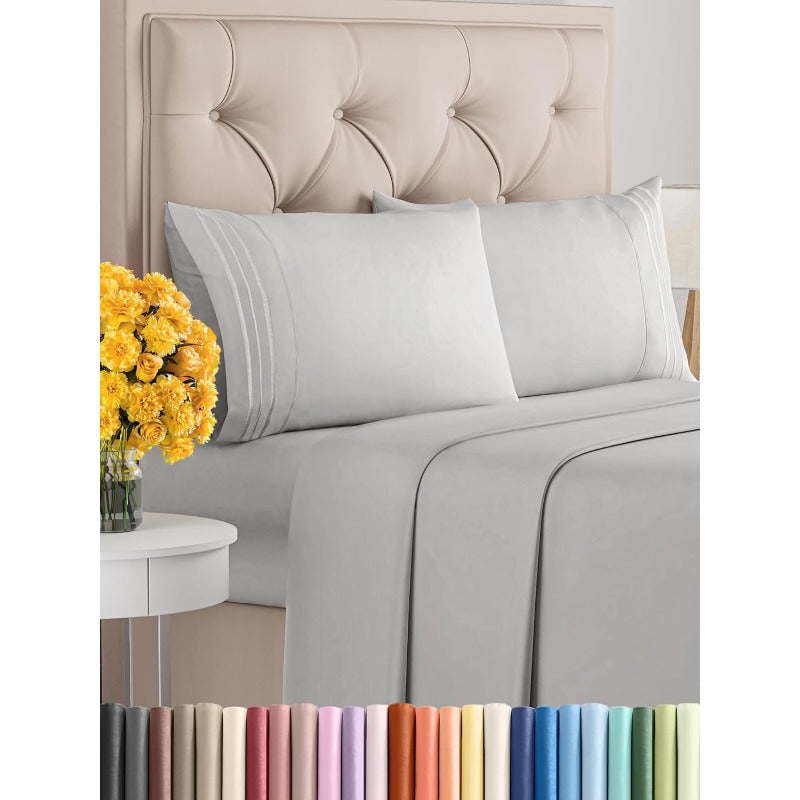 Queen Size Cooling Sheets - 4 Piece Comfy Breathable Set