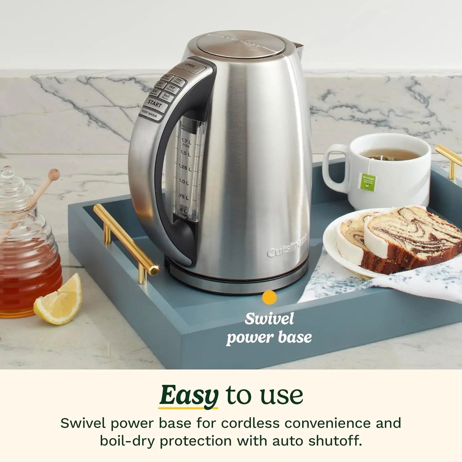 Cuisinart Stainless Steel Electric Kettle, 1.7L, 6 Temp Presets