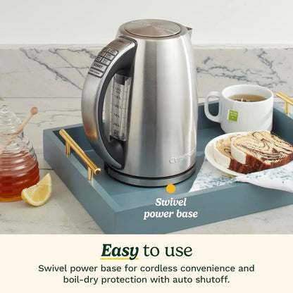 Cuisinart Stainless Steel Electric Kettle, 1.7L, 6 Temp Presets