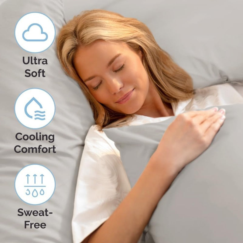 Queen Size Cooling Sheets - 4 Piece Comfy Breathable Set